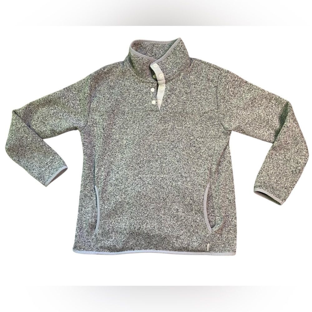 Eddie Bauer Heather Grey Quarter Snap Pullover